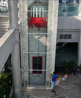 Glazed lift enclosure